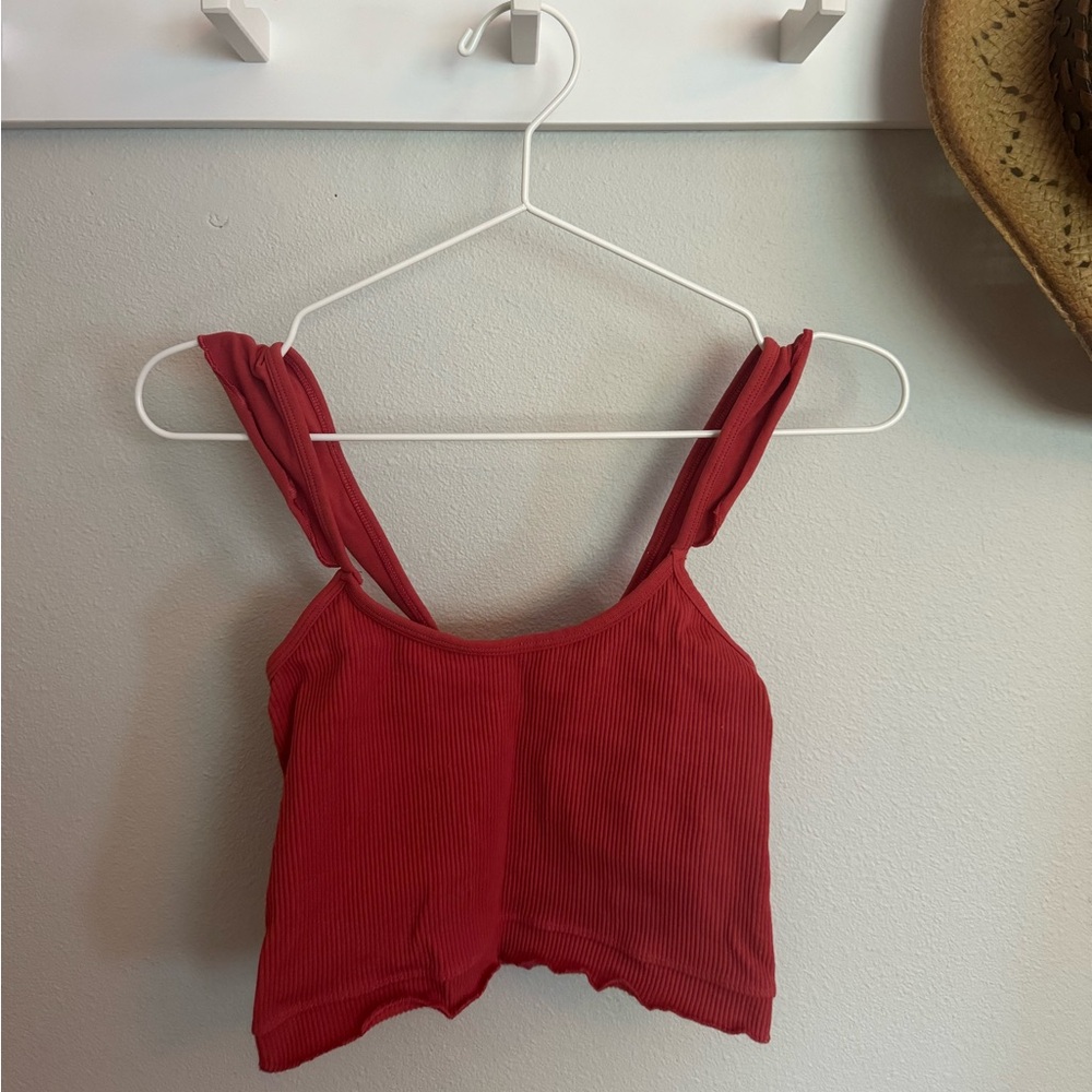 Free People Movement ruffle sleeve athletic top